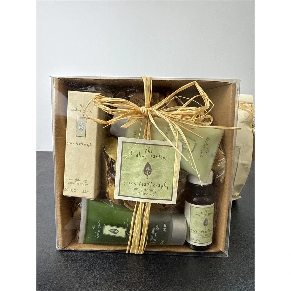 The Healing Garden Green Teatherapy Enlightening Starter Kit Gift Set PLUS SOAK‎